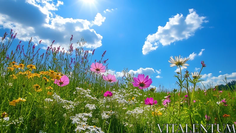 Luminous Wildflower Meadow: Chromatic Natural Composition.