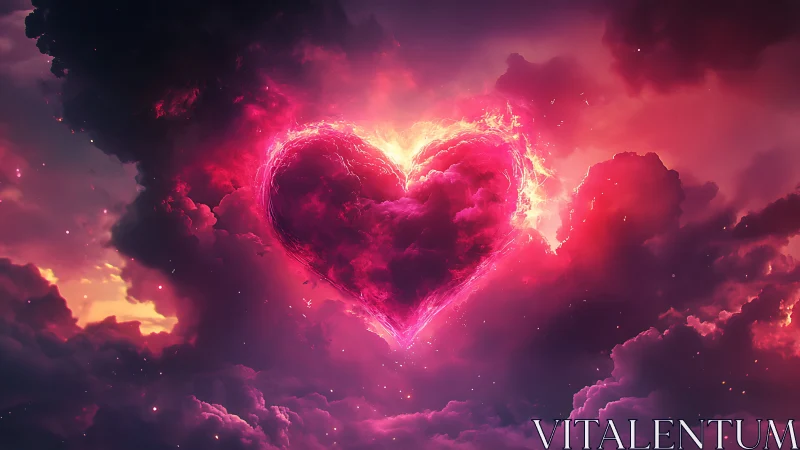 Celestial Love Burns Luminous Through Prismatic Clouds