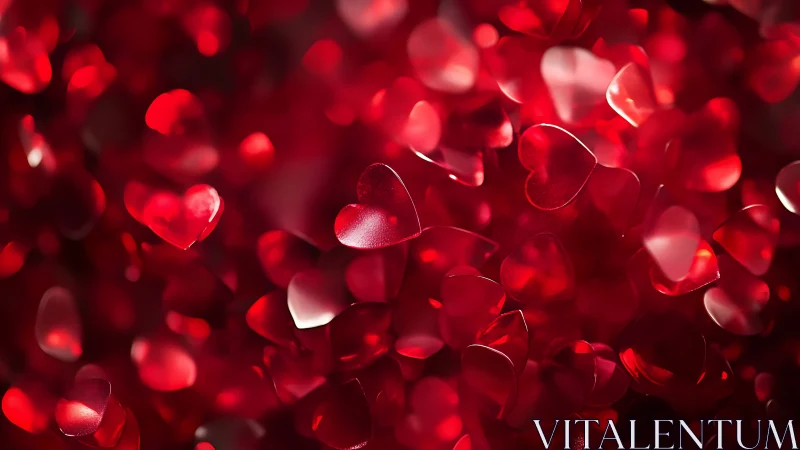 Red Heart Bokeh: Romantic Depth of Field Composition.