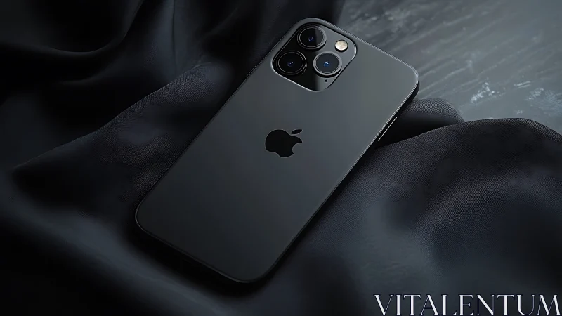 Obsidian Tech Crown: Triple-Lens Smartphone in Dramatic Shadow.