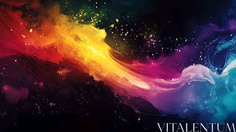 Chromatic energy waves in fluid abstract digital motion.