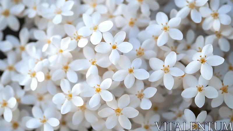 Celestial Petals Dance: Pure White Blossoms Float in Luminous Clusters