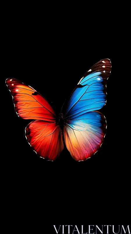 Bicolor gradient butterfly rendered in high-contrast digital lighting