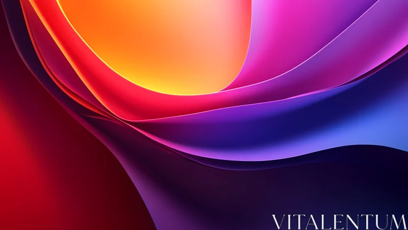 Radiant gradient wavefronts with layered chromatic curvature.