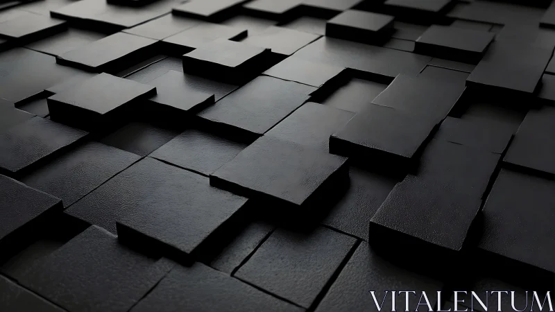 Quiet rhythm of layered black geometric stepping stones.