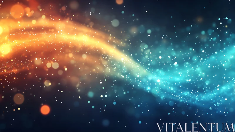 Stardust currents in glowing orange and teal harmony.