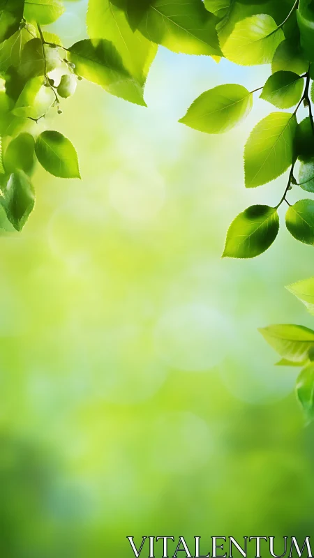 High-key green foliage with shallow depth and radial bokeh field