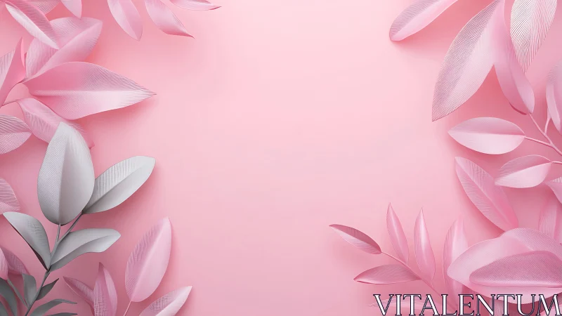 Soft leaves quietly choreograph a pastel pink daydream