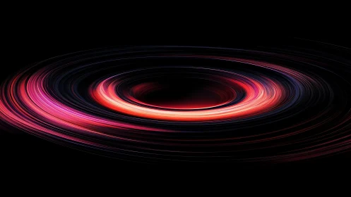 Glowing circular light trails form abstract ring structure