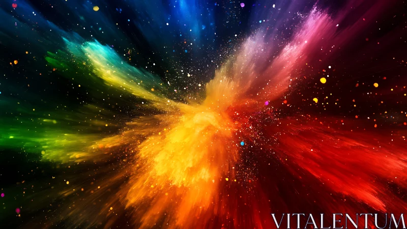 Exploding spectrum of color in an abstract cosmic burst.