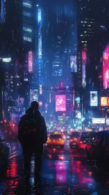 Neon rainwalk through a dreamy midnight city glow.