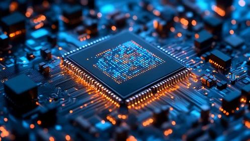 Glowing circuit board heart where digital ideas come alive.