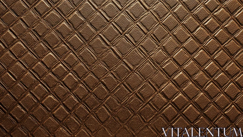 Embossed bronze diamond lattice exhibits uniform relief texture pattern