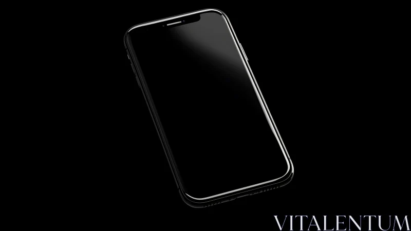 Modern Smartphone with Dark Screen and Silver Trim.