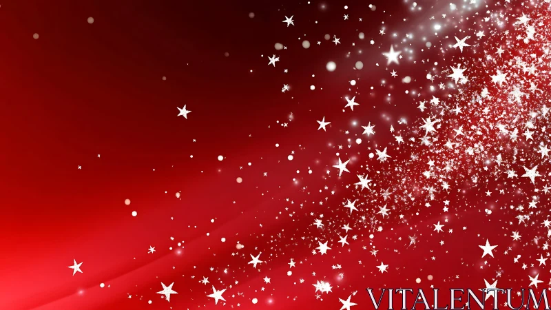 White star field pattern over gradient red background.