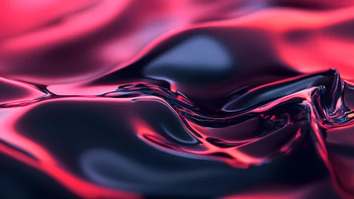 Abstract smooth liquid waves with vibrant pink and dark tones.
