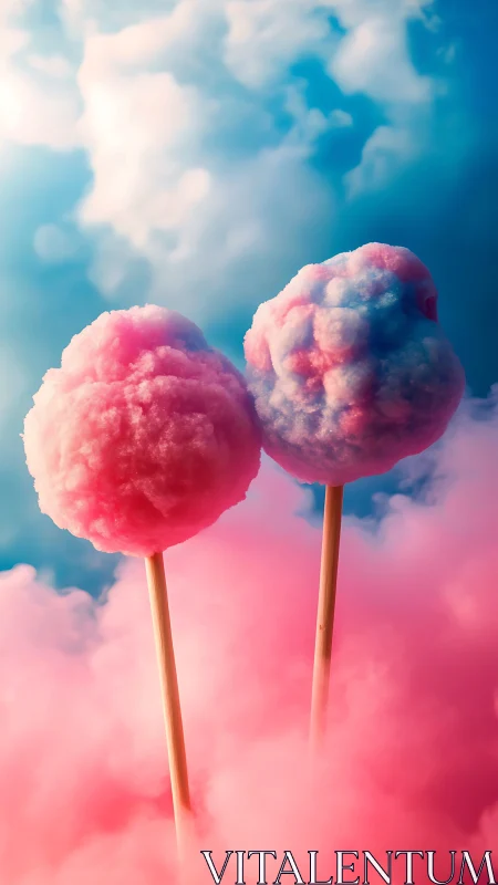 Sky-high cotton candy clouds on dreamy pastel sticks.