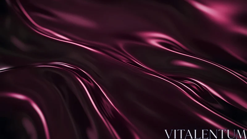 Deep Burgundy Silk Waves Abstract Texture with Smooth Lighting.