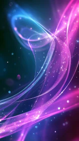 Neon stardust ribbons swirling through a soft cosmic glow.