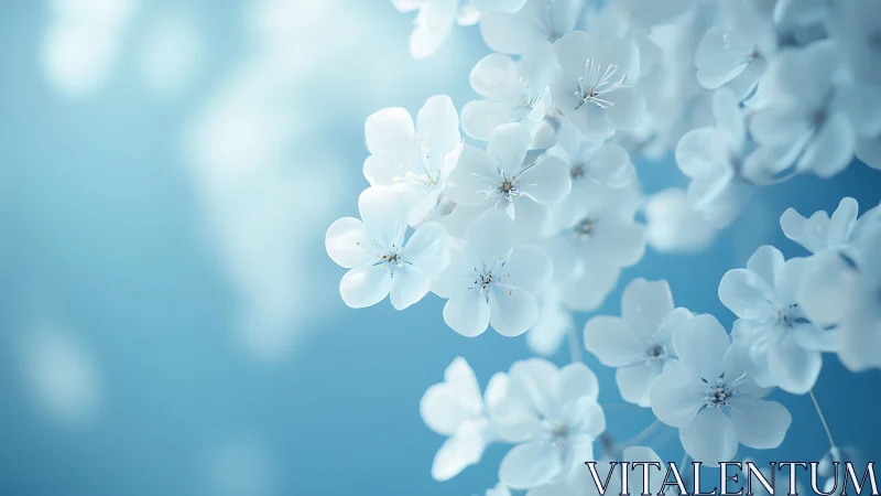 Crystalline Blooms Dancing Through Azure Dreamscape.