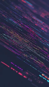 Diagonal neon syntax stream on dark gradient developer console