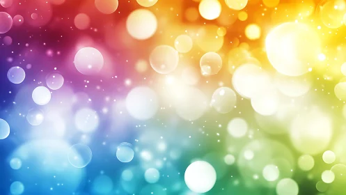 Chromatic bokeh field illustrates layered radial light gradients