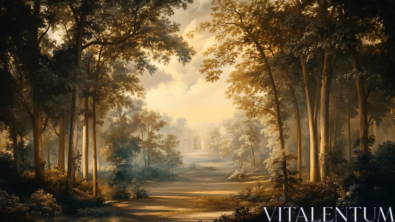 Golden Forest Path Leads to Distant Classical Architecture