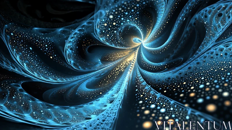Fractal vortex nebula forms swirling luminous particle filaments