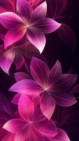 Luminous Pink Blooms Dancing in Darkness.