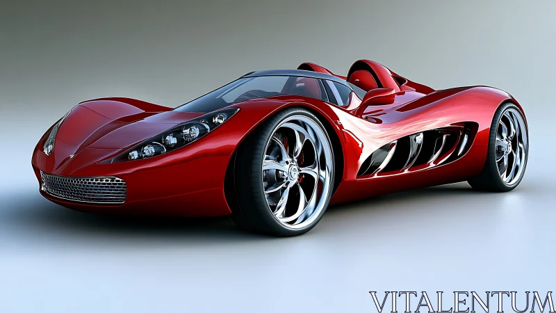 Sleek red supercar inviting you into a smooth fast dream.