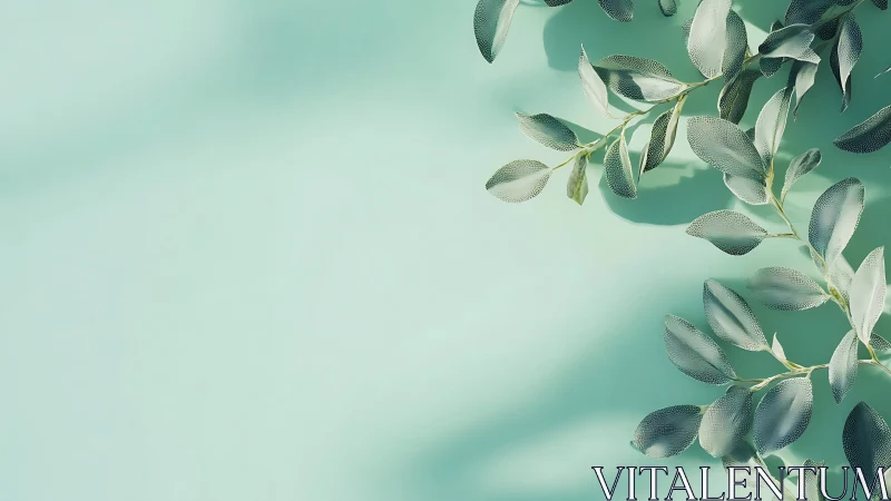 Soft sage leaves resting on a tranquil mint backdrop.