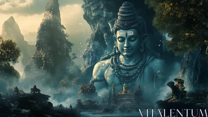 Majestic Shiva statue rises in mystical mountain sanctuary
