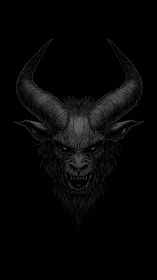 Horned abyssal beast snarls from the heart of darkness.