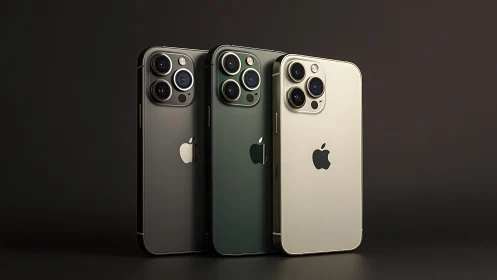 Apple iPhone 13 Pro models displayed in multiple finishes.