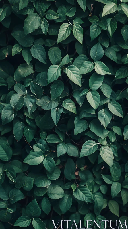 Dense green leaf wall forming a natural textured backdrop.