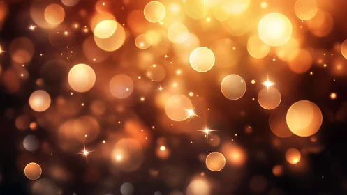 Golden bokeh light field uses soft focus and radial glow gradients