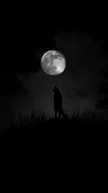 Lone hillside wolf serenades a silver-boned midnight moon.