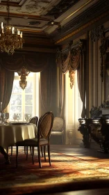 Sunlit chandeliers gossip softly above a royal breakfast