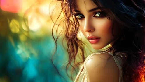 Softly lit portrait celebrates quiet strength and vivid color