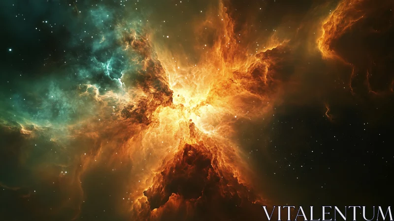 Starfire clouds blossom outward in a roaring cosmic bloom