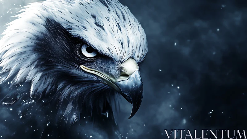 Majestic Eagle Close-Up in Dramatic Digital Art Style.