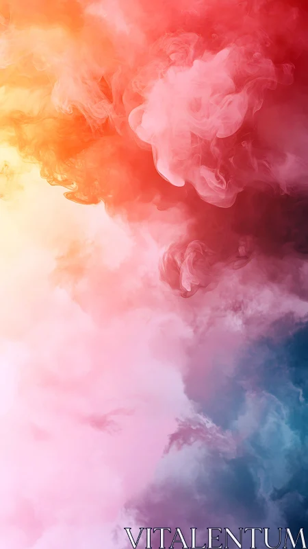 Dreamy swirling clouds in soft sunset rainbow colors.