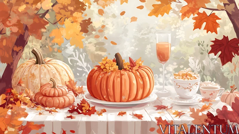 Autumn pumpkin tablescape captures cozy seasonal charm.