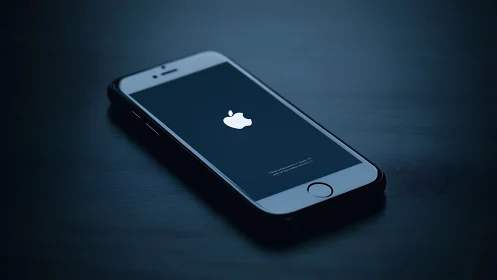 Sleek iPhone Glowing with Apple's Iconic Logo On Display