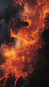 Intense Fire and Flame Combustion Pattern.