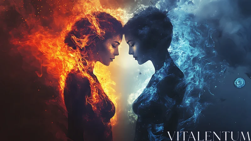Fire Meets Ice: Two Souls in Cosmic Balance.