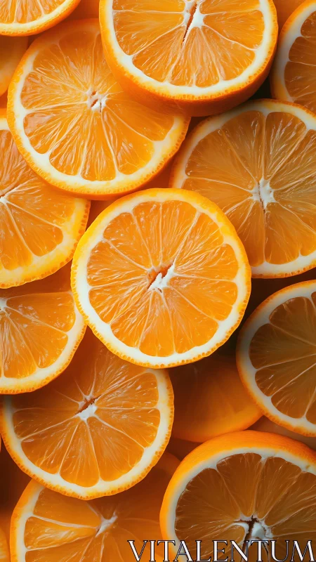 Juicy orange slices overlap in a bright, refreshing pattern.