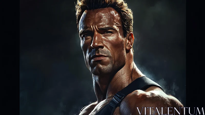 Strong male portrait in intense cinematic side lighting.