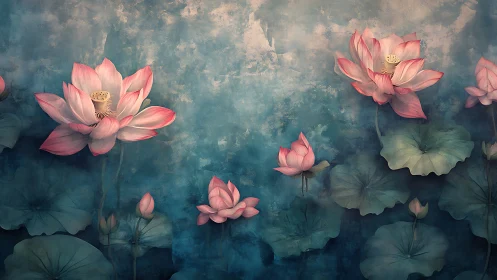 Crimson Lotus Dreams Dance Across Tempestuous Waters