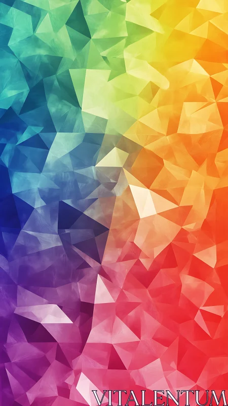 Low‑poly gradient mesh transitions across full RGB spectrum